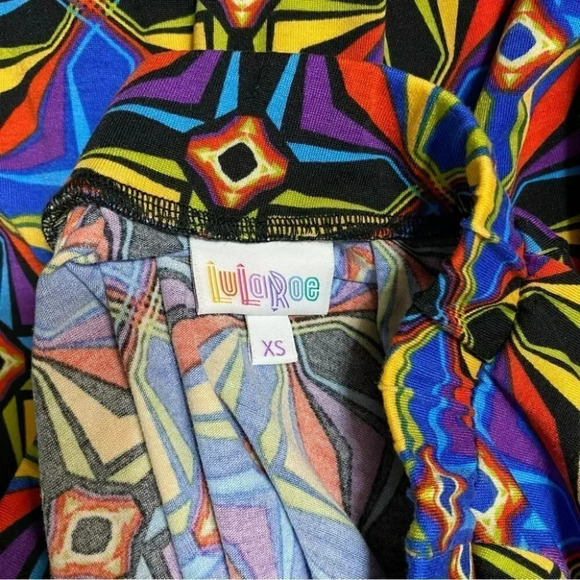 Lularoe XS multicolor‎ abstract colorful skirt - Picture 4 of 5